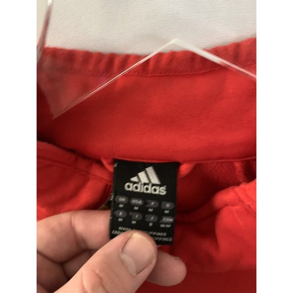 Adidas Men’s Sz M Red 1/4 Asymetric Zip Pullover Track Jacket - Picture 3 of 6